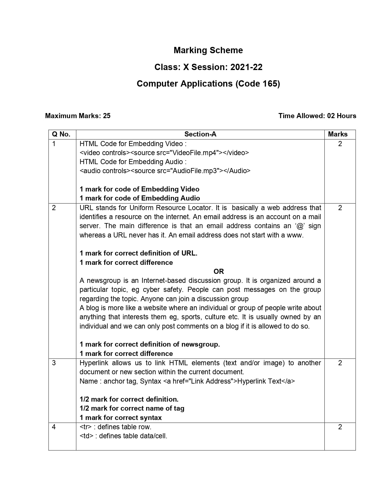 Cbse Class 10 Computer Application Term 2 Sample Paper With Answers 9103