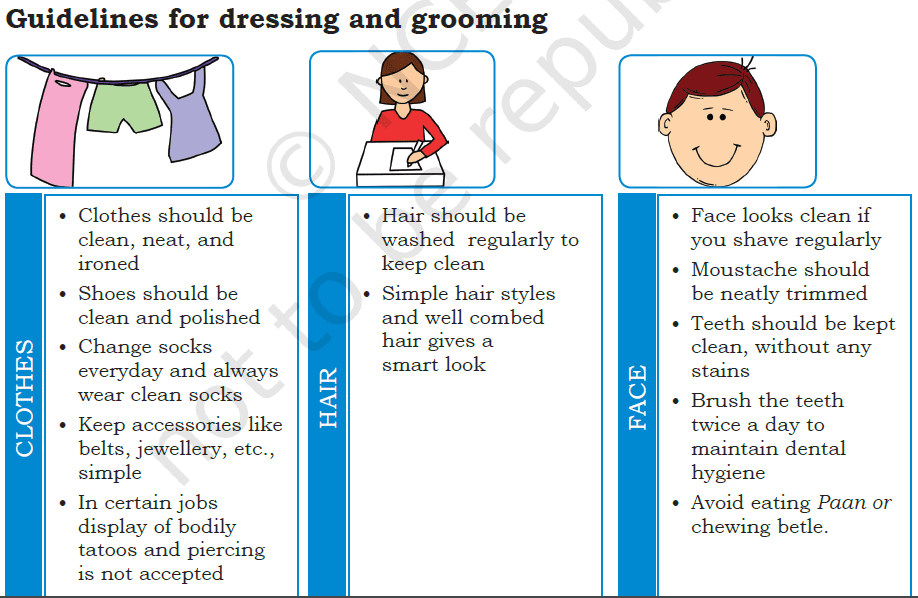 Guidelines for dressing and grooming class 9